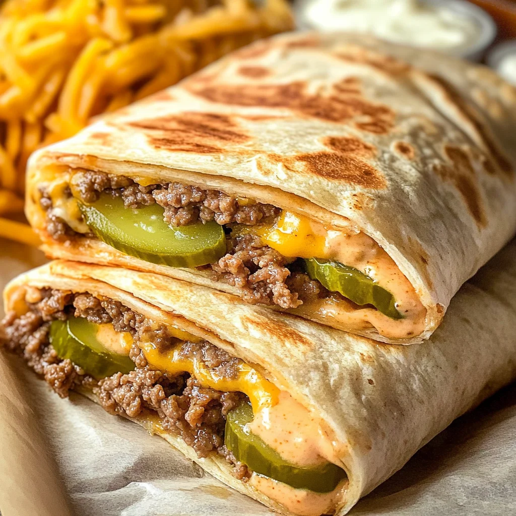 Easy Air Fryer Cheeseburger Wraps