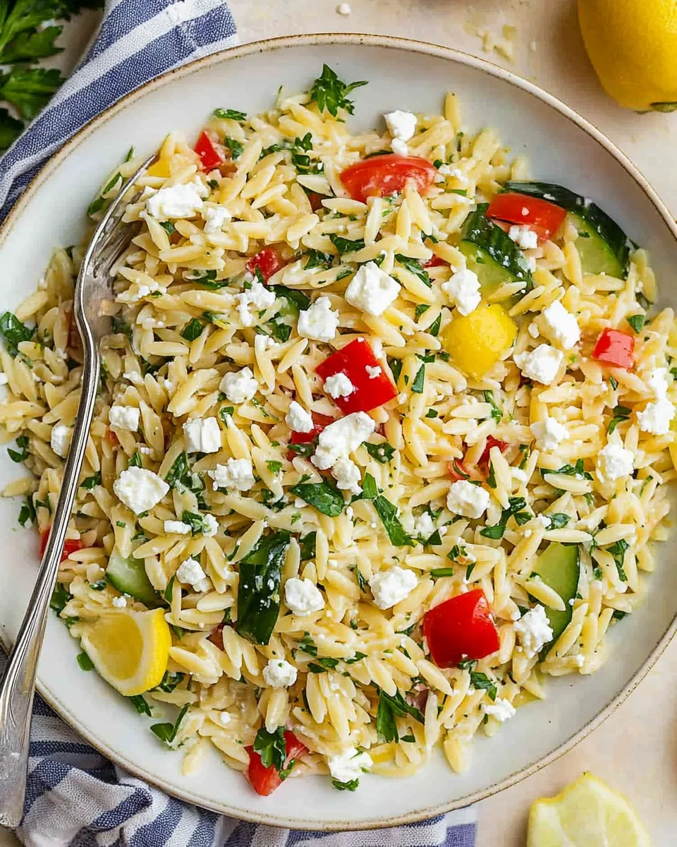 Easy Lemon Orzo Salad with Feta