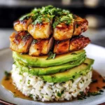 Honey Lime Chicken & Avocado Rice Stack