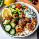 Mediterranean Bowl With Turkey Meatballs
