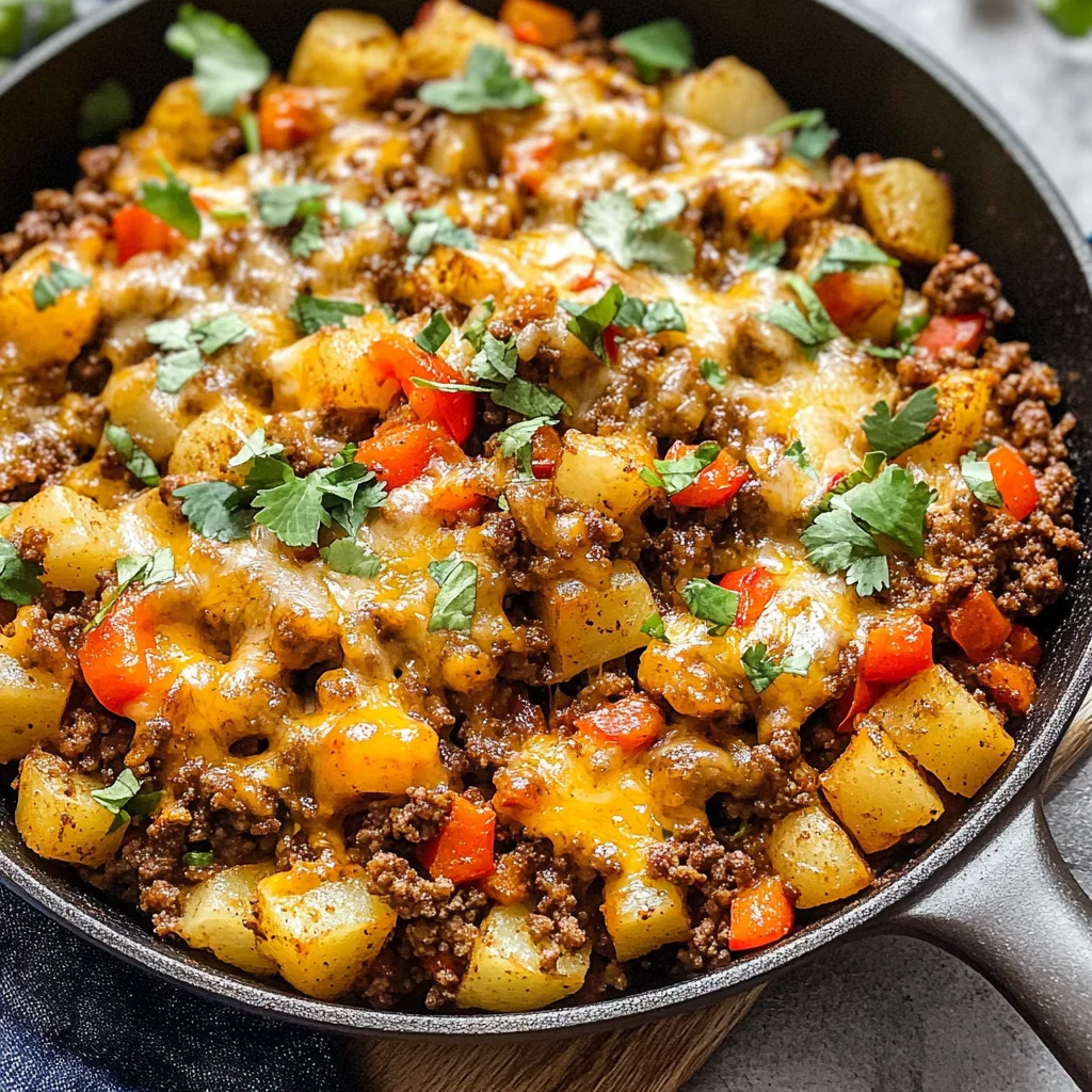 Mexican Ground Beef and Potato Skillet