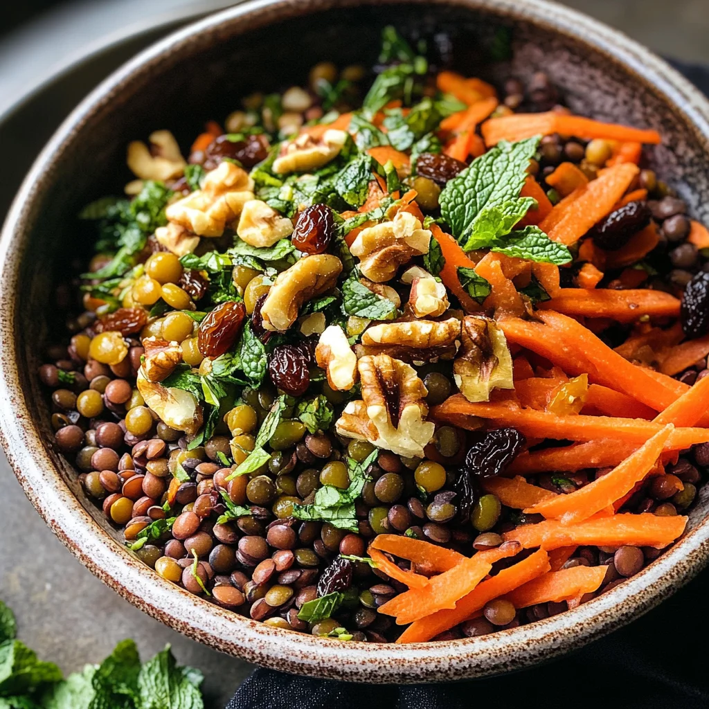 Moroccan Lentil Carrot Salad (Vegan)