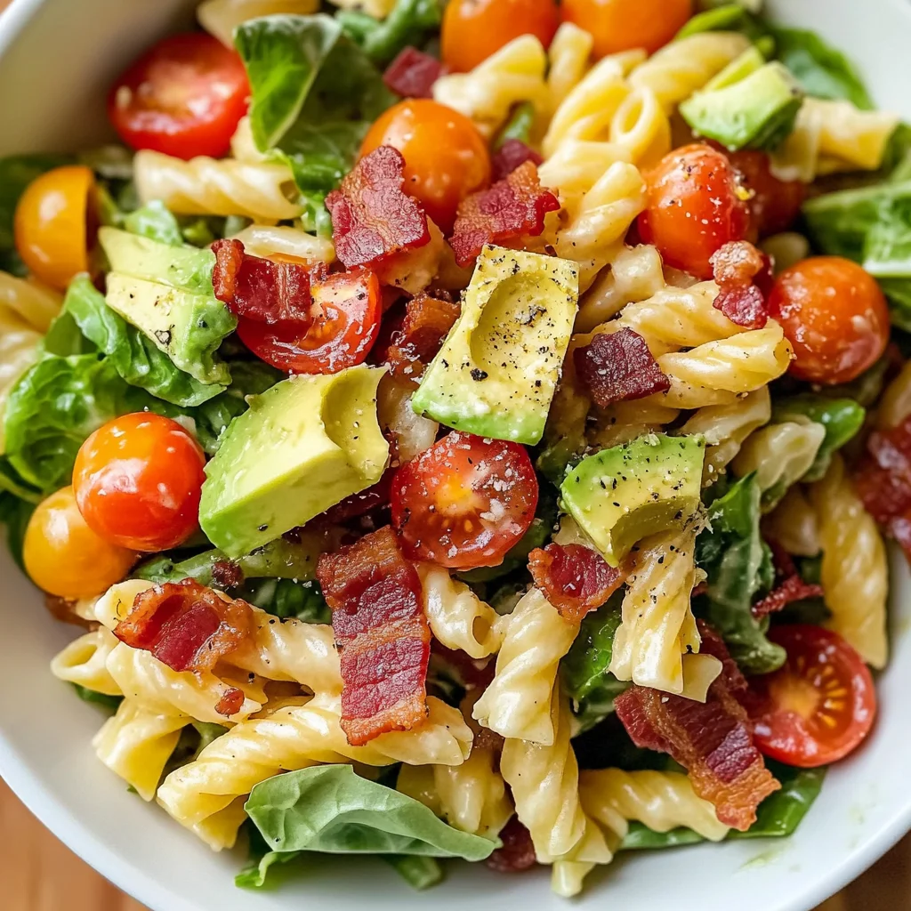 Quick Gluten Free Dairy Free BLT Pasta Salad
