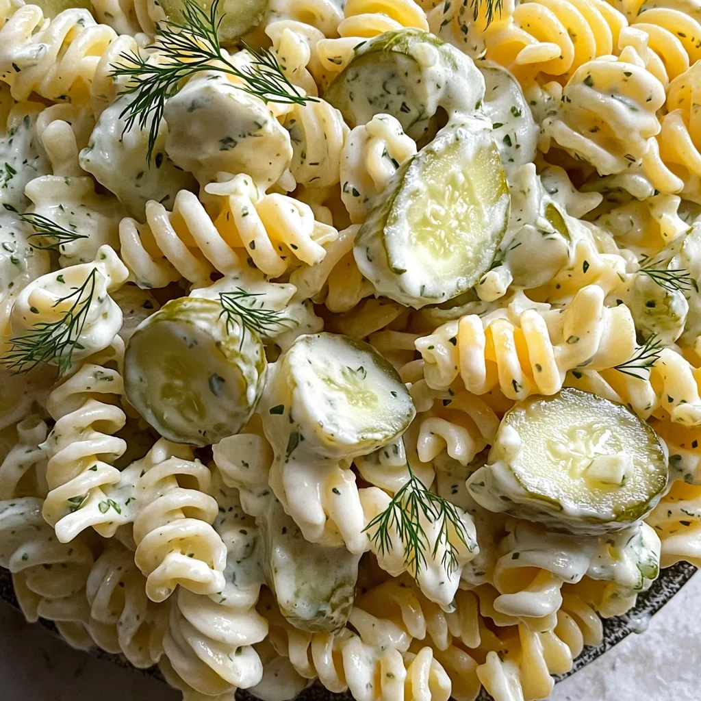 Simple Dill Pickle Pasta Salad