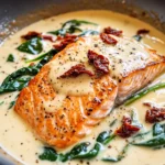 Tuscan Salmon with Parmesan Cream Sauce