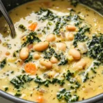 White Bean and Kale Soup Made with Cashew Cream (Dairy Free)