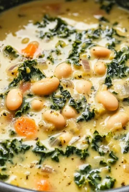 White Bean and Kale Soup Made with Cashew Cream (Dairy Free)
