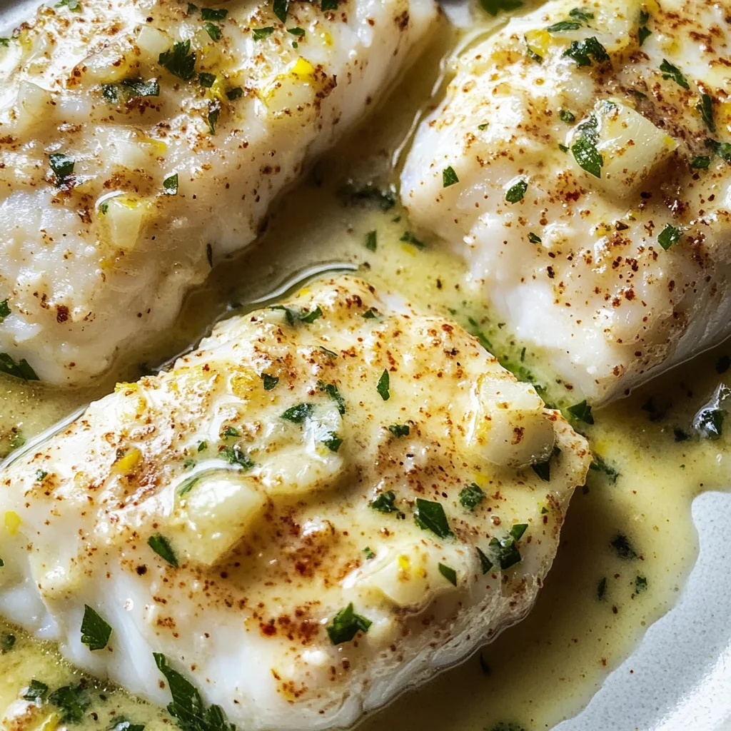 Baked Cod in Coconut Lemon Cream Sauce