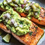 Baked Salmon with Avocado Mash