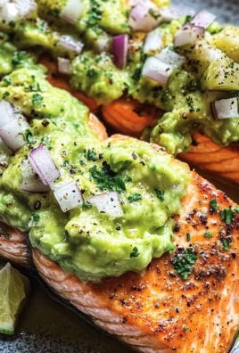 Baked Salmon with Avocado Mash