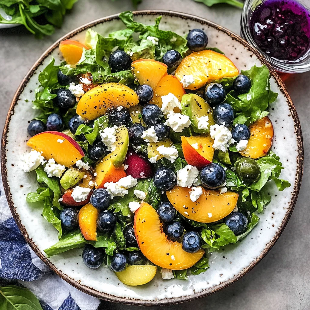 Blueberry Peach Feta Salad