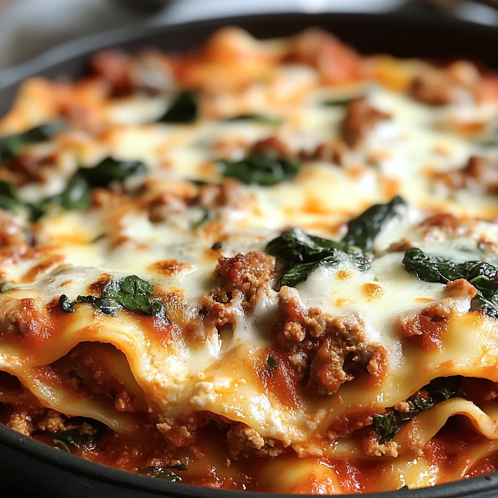 Cheesy One-Pot Italian Sausage & Spinach Lasagna