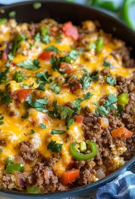 Cheesy Taco Ground Beef & Cauliflower Rice Skillet