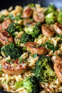 Chicken Sausage, Broccoli, and Orzo Skillet