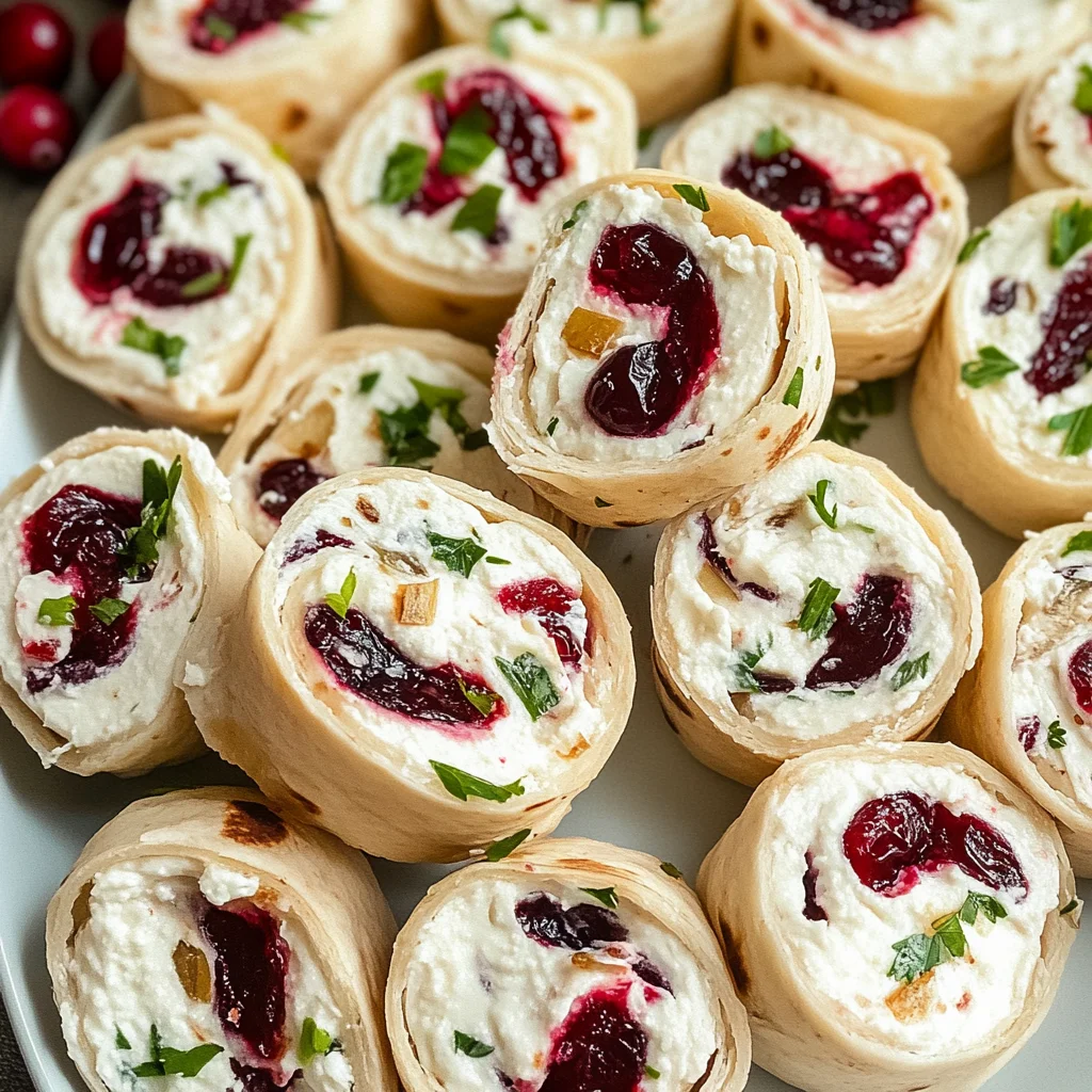 Cranberry Feta Pinwheels with Cream Cheese
