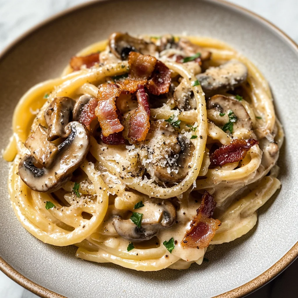Creamy Bacon and Mushroom Pasta