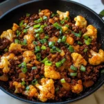Crispy Chili Ground Beef and Cauliflower Skillet
