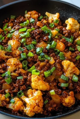 Crispy Chili Ground Beef and Cauliflower Skillet
