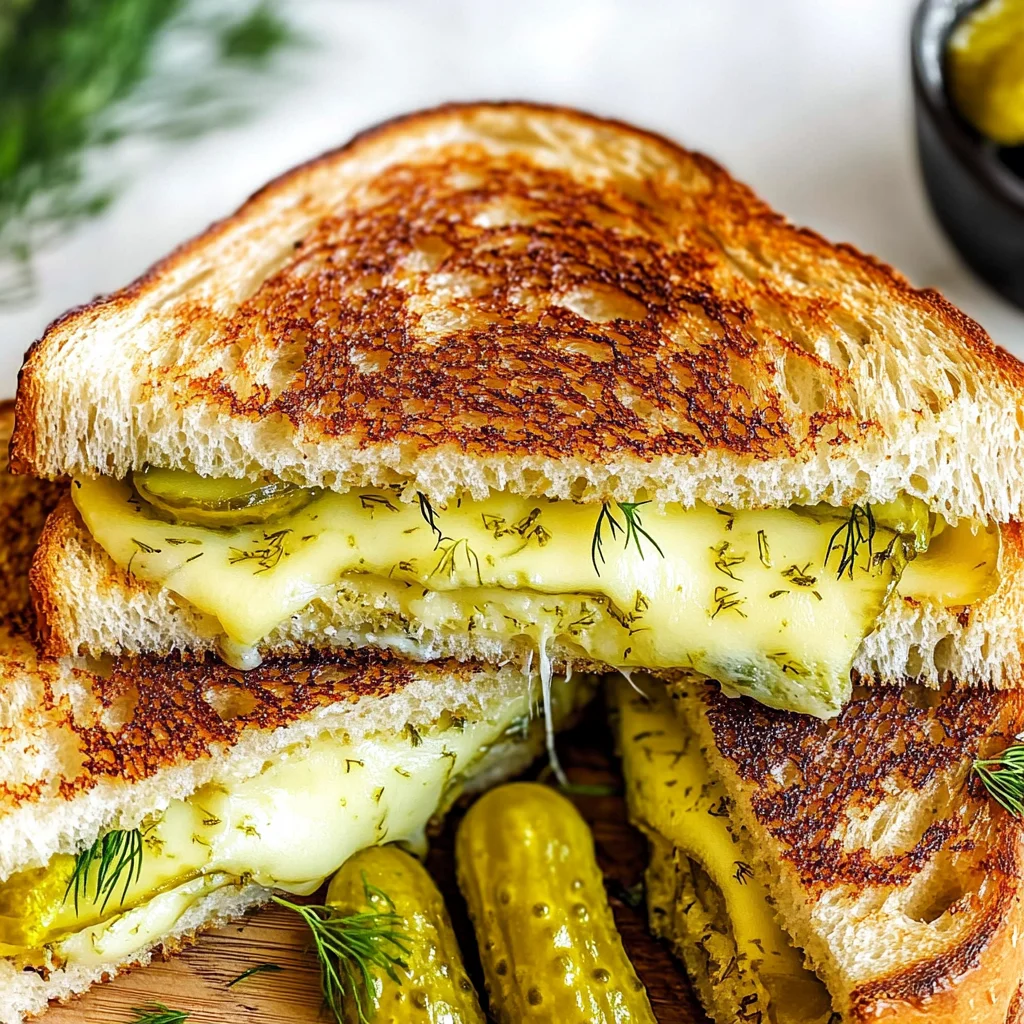 Crispy Dill Pickle Grilled Cheese Sandwich