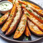 Garlic Parmesan Sweet Potato Wedges