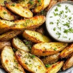 Greek Potato Wedges with Yogurt Sauce