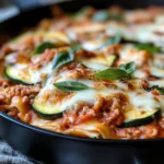 Healthy Zucchini & Turkey Skillet Lasagna