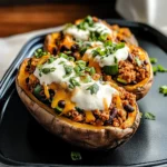 High Protein Ground Turkey Stuffed Sweet Potato