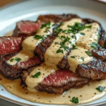 Juicy Steak with Creamy Garlic Sauce