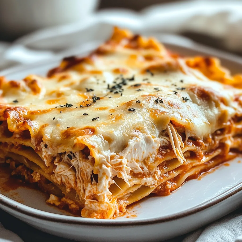No-Boil Creamy Chicken Lasagna