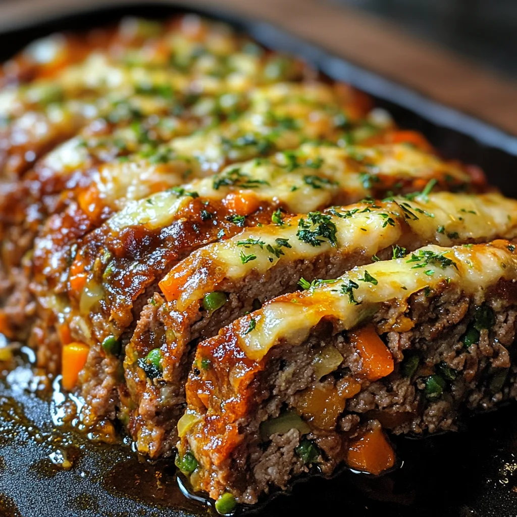 One-Pan Cheesy Veggie-Stuffed Meatloaf