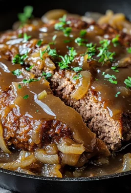 One-Pan Onion Gravy Meatloaf Skillet