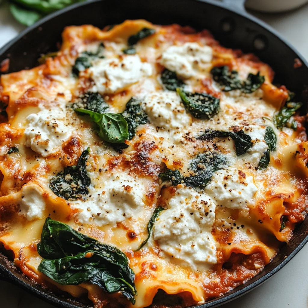 One-Skillet Spinach & Ricotta Lasagna (No Oven Needed)