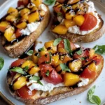Quick Peach Bruschetta with Whipped Ricotta