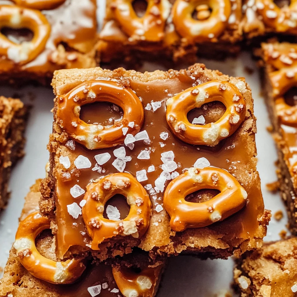 Salted Caramel Pretzel Blondies – The Perfect Sweet & Salty Treat!