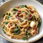 Spicy Spinach and Sun Dried Tomato Pasta