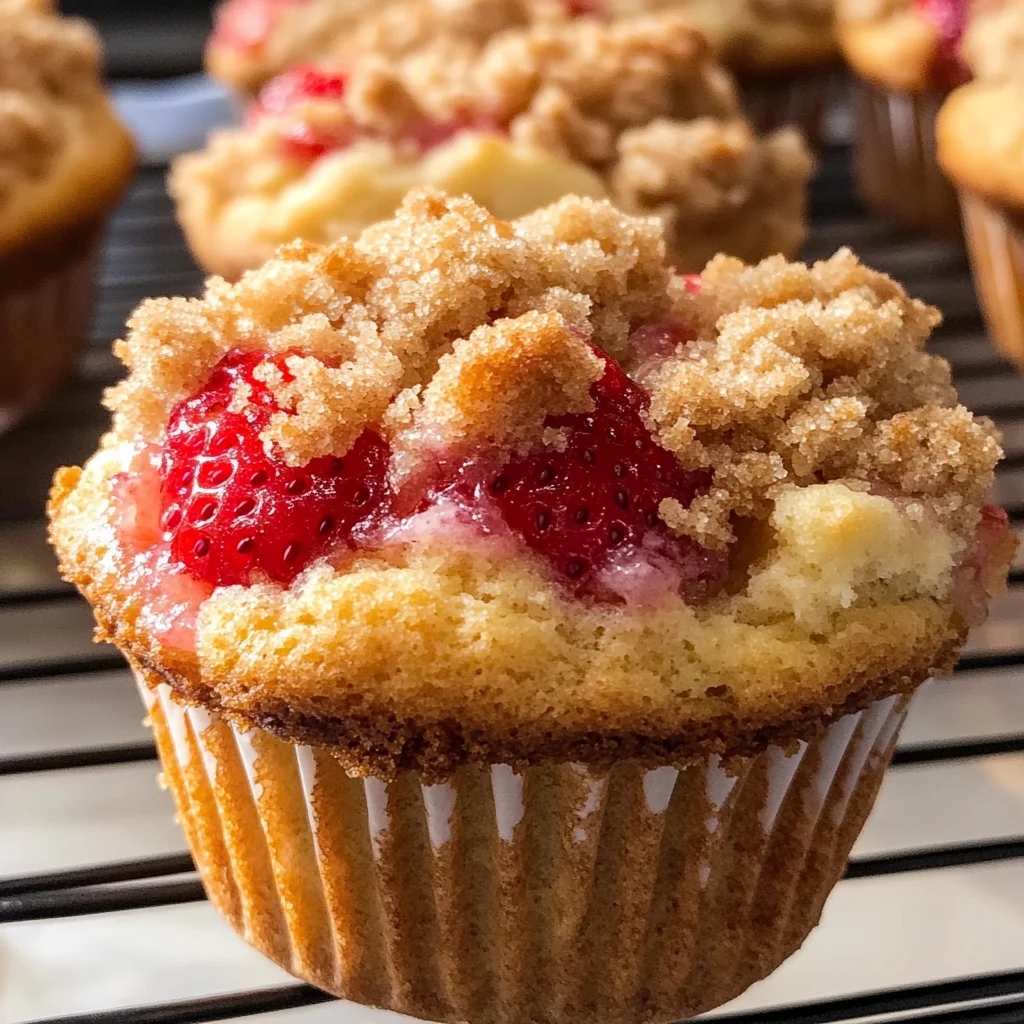 Strawberry Cream Cheese Muffins with Streusel Crumb Topping