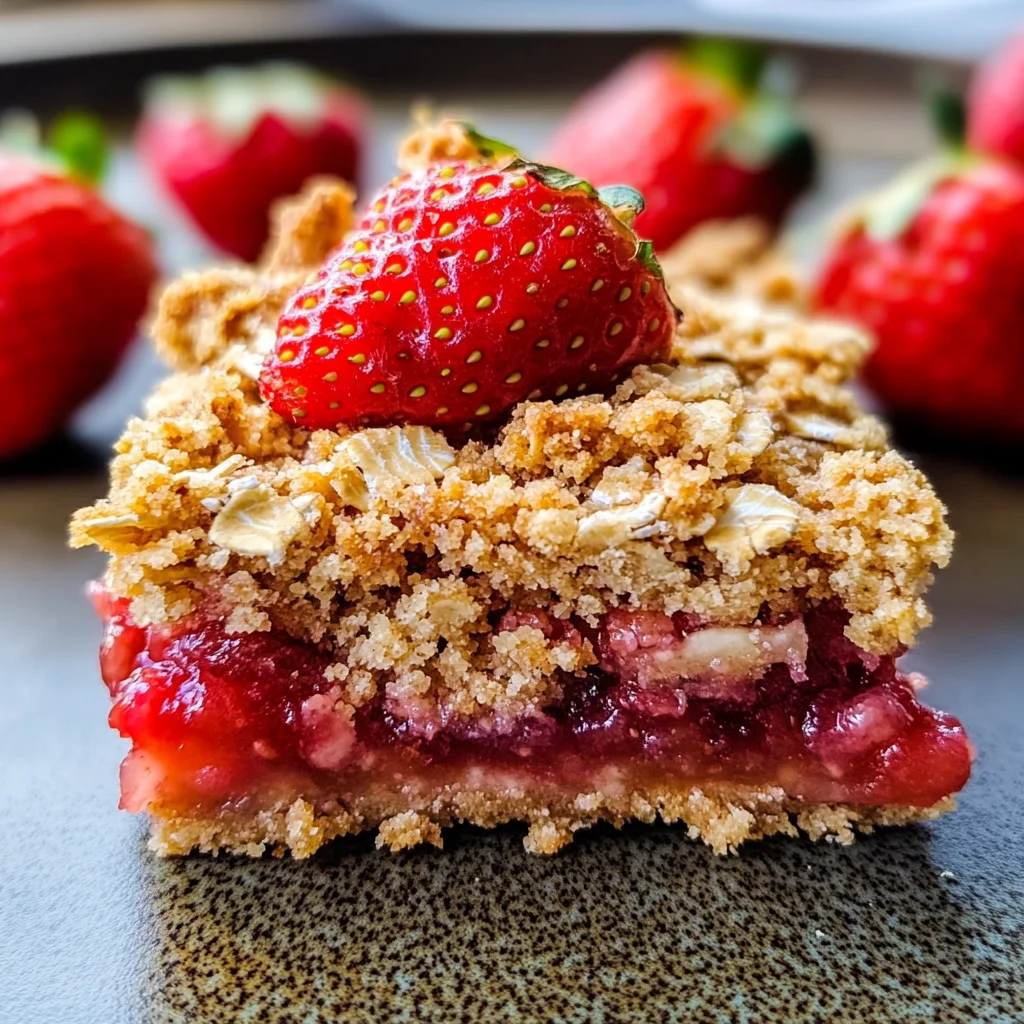 Strawberry Oatmeal Crumble Bars
