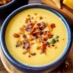 Cheddar & Gouda Apple Soup with Candied Maple Bacon