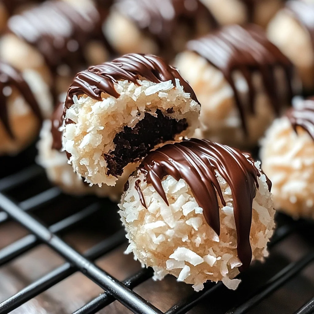 Coconut Cookie Balls with Chocolate Centers