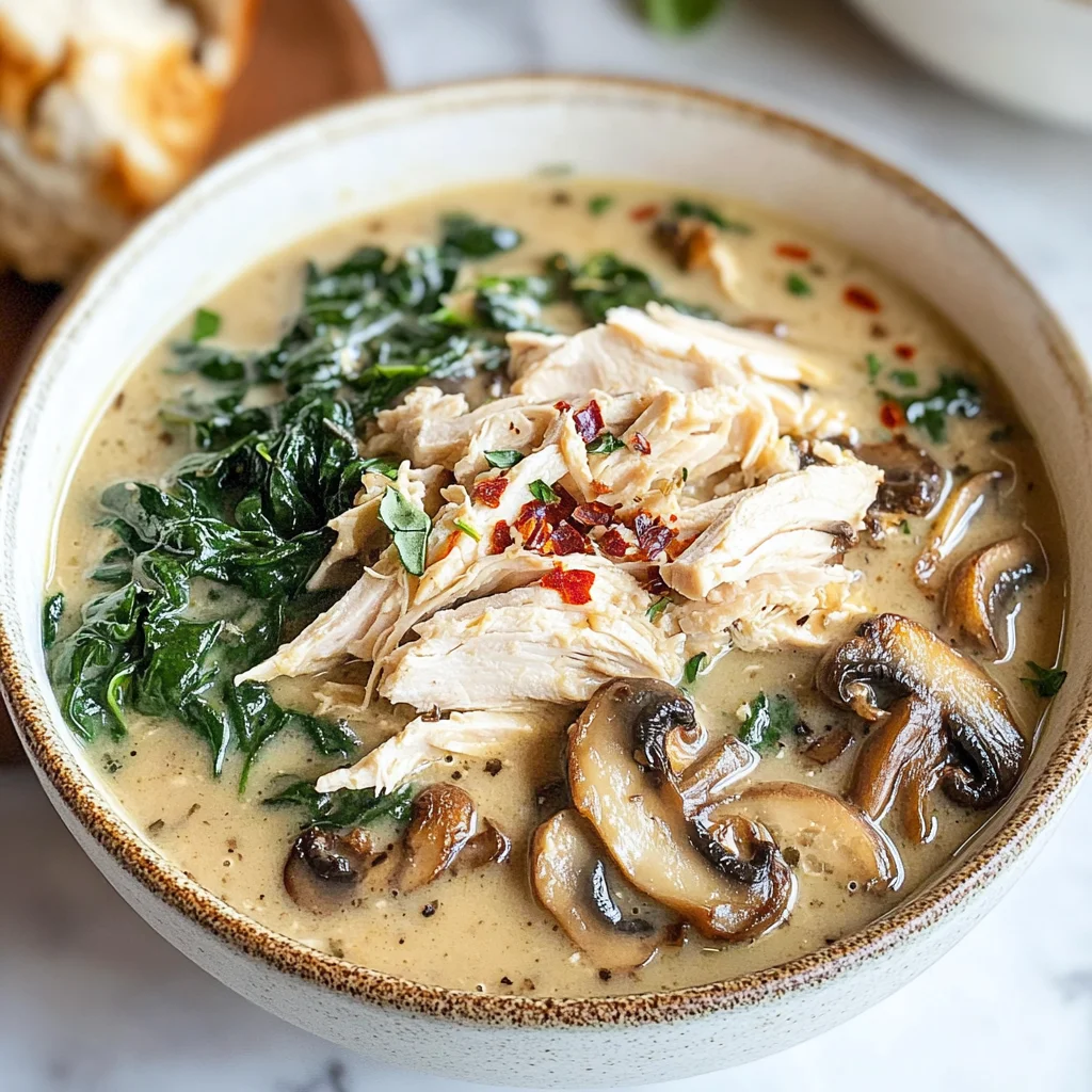 Comforting Rotisserie Chicken and Mushroom Soup