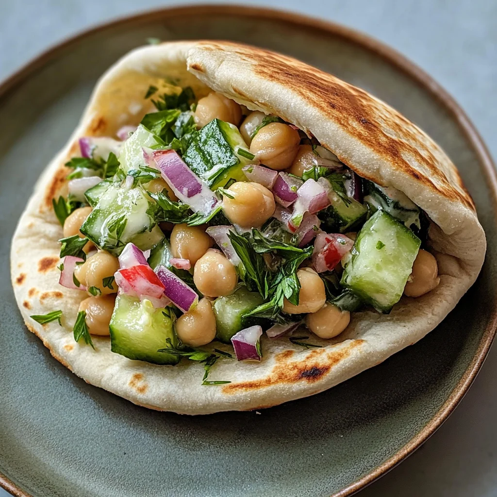 Cucumber Chickpea Pita Pockets