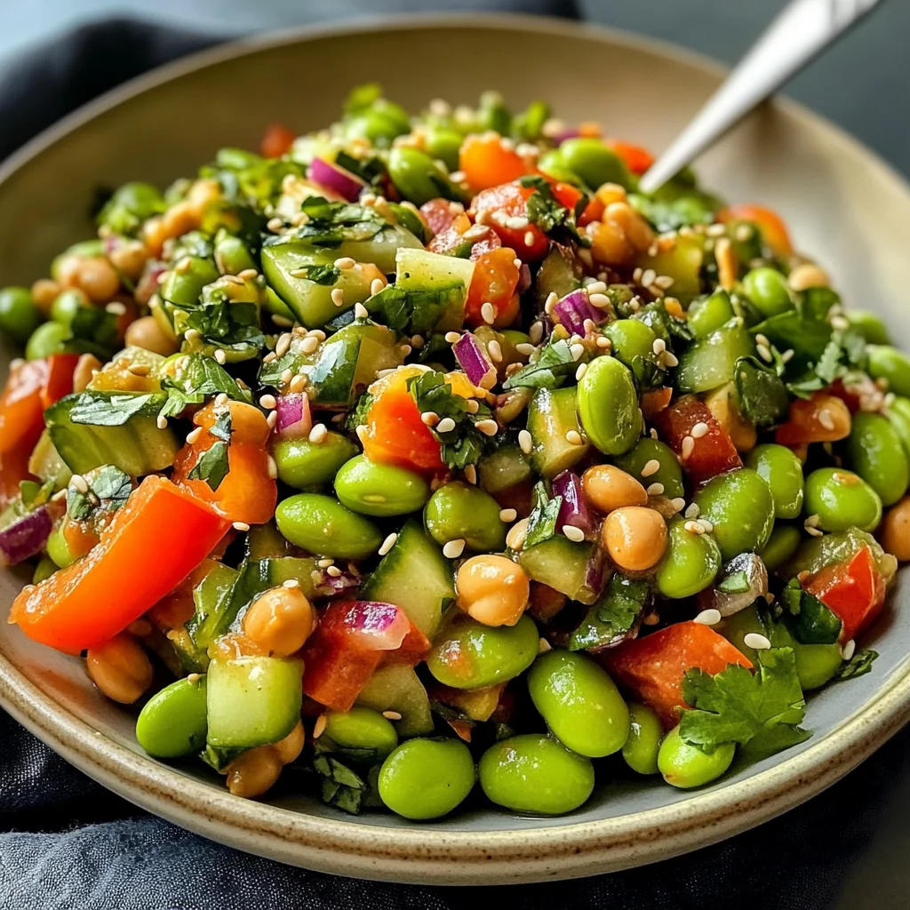 Edamame Salad with Peanut Sauce recipe
