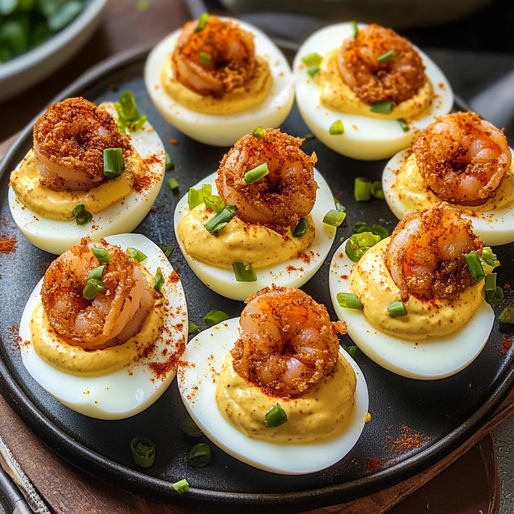 Fried Shrimp Deviled Eggs