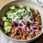 Healthy Greek Ground Chicken Bowls