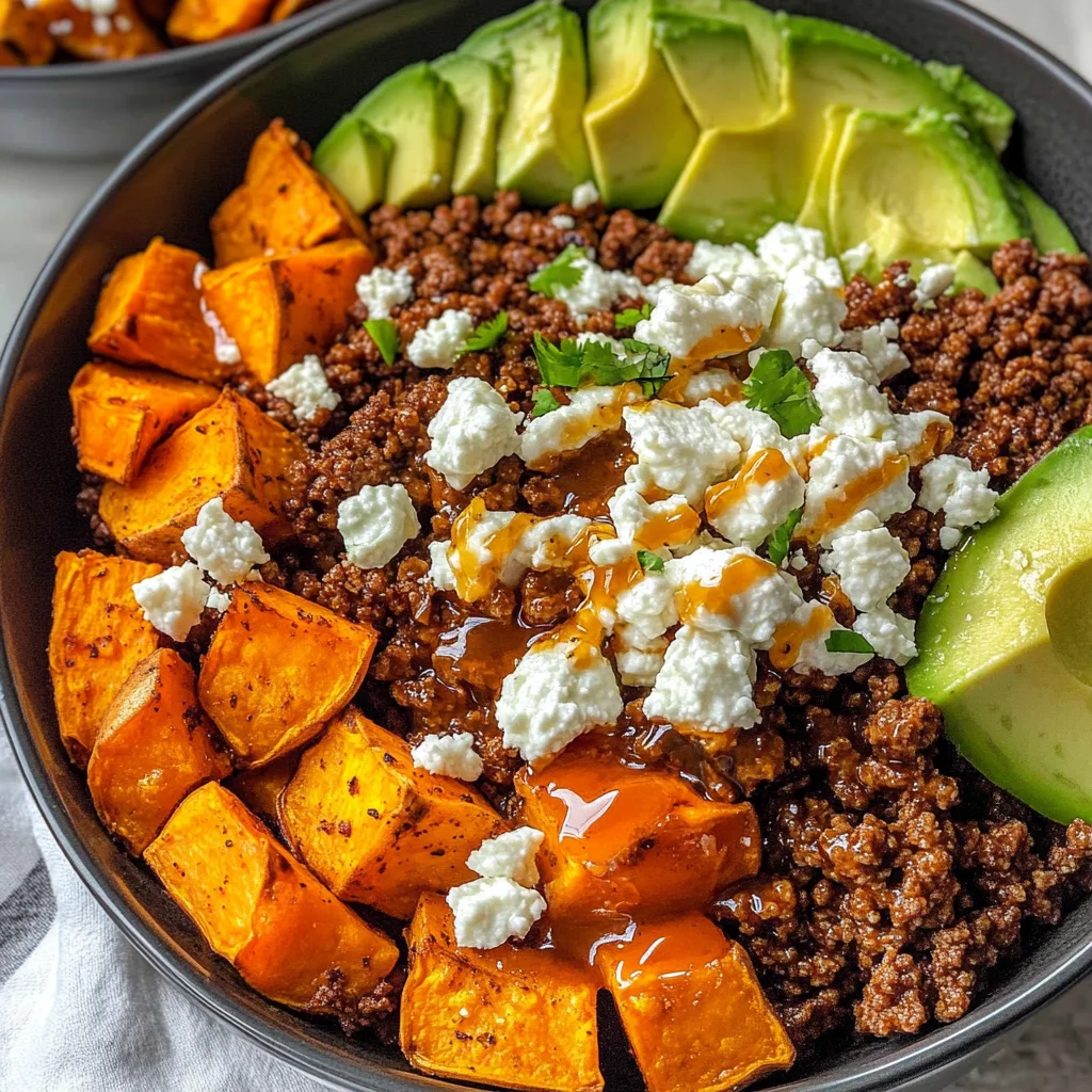 Hot Honey Sweet Potato Beef Bowls Recipe