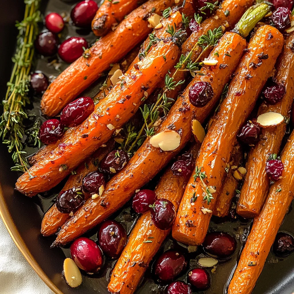 Maple roasted carrots with cranberries