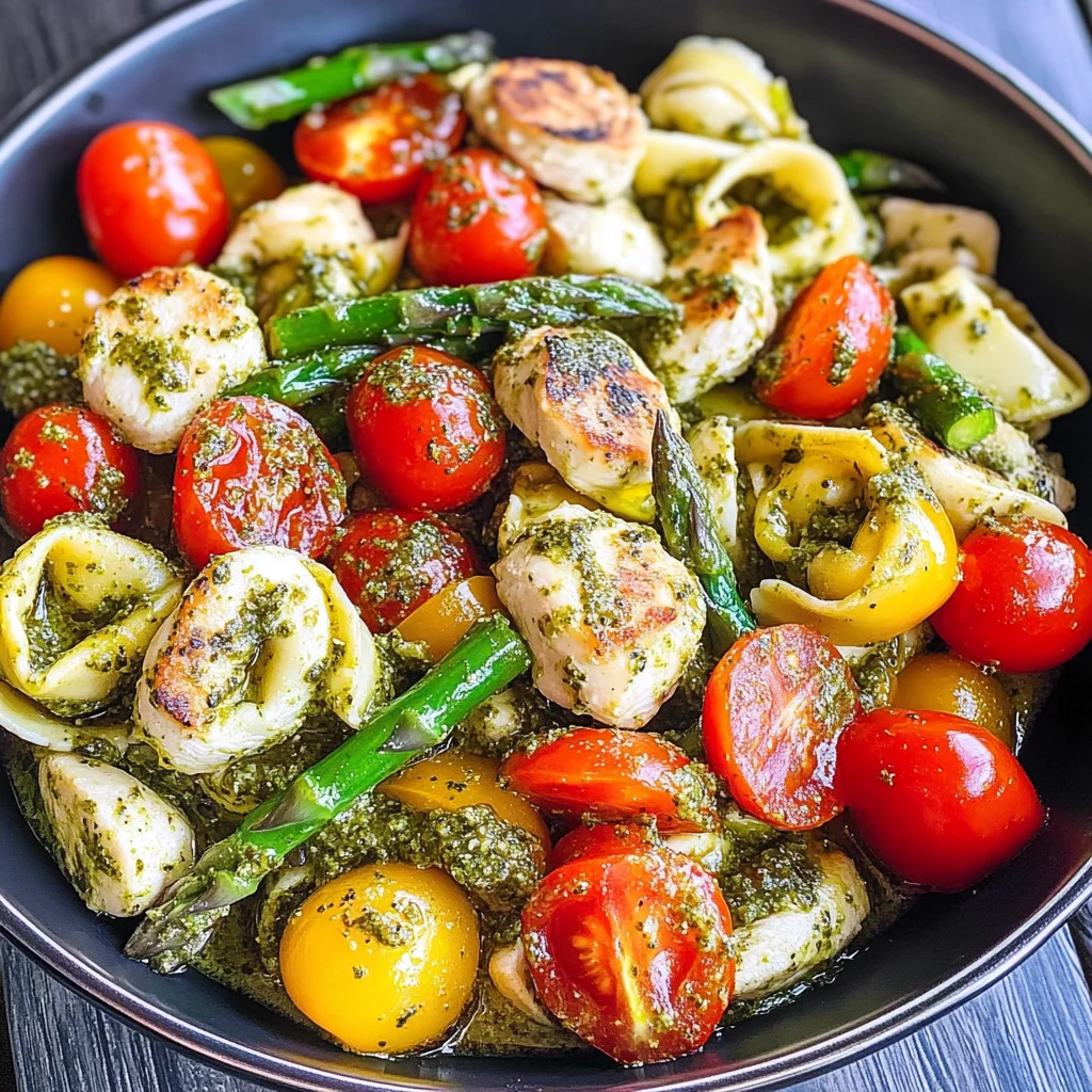 Pesto Chicken Tortellini and Veggies