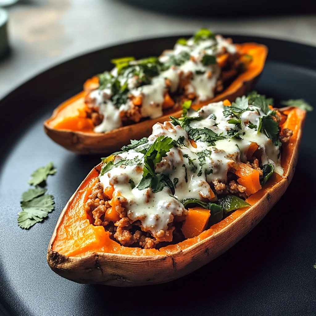 Protein loaded sweet potato boats