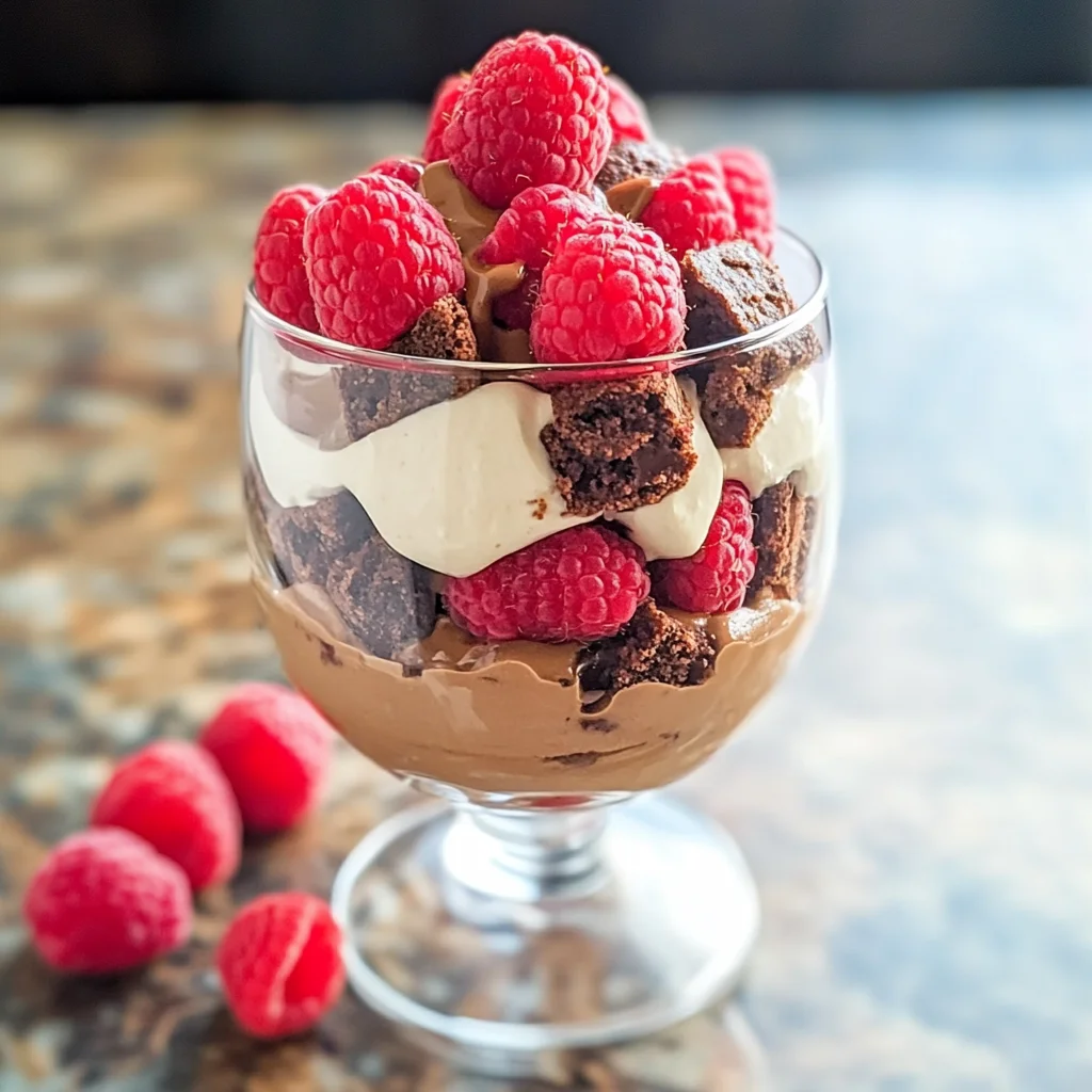 Raspberry Brownie Parfaits
