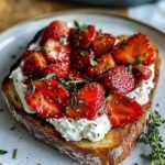 Roasted Strawberry Whipped Ricotta Toast